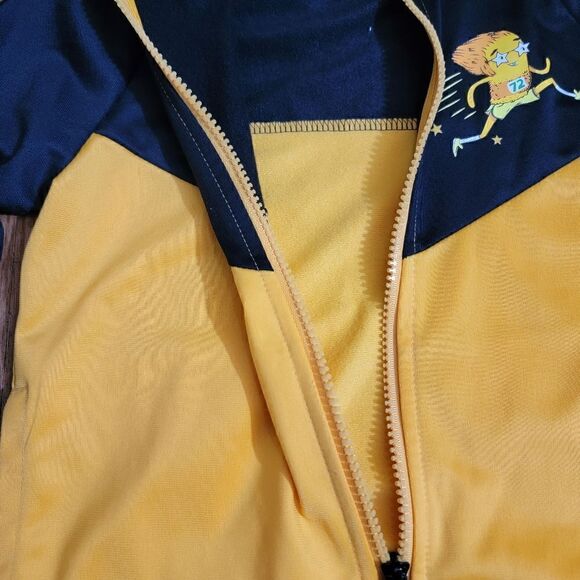 Nike Track Star Kids Running Jacket Size 6 Black Yellow Gold Full Zip Windrunner - Picture 7 of 9